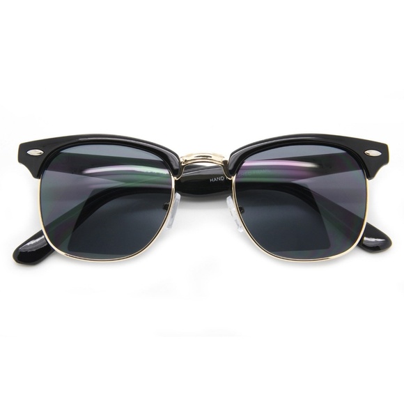 Classic Black Lens Retro Men Square Sunglasses - Picture 3 of 4